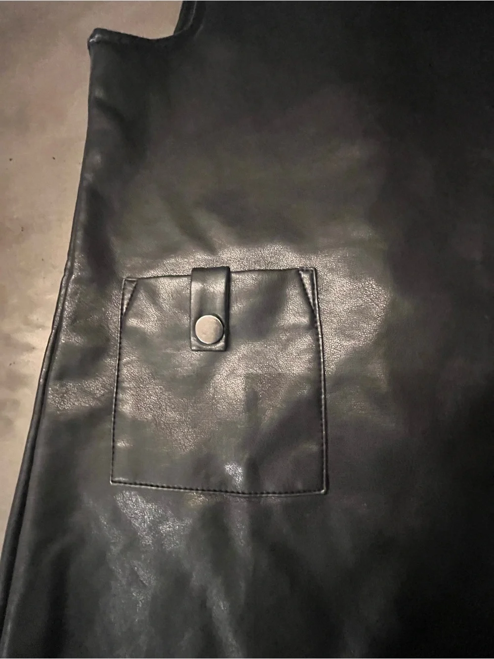 Girls Size 6 Rachel Zoe Black Faux Leather Sleeveless Shift Dress - Picture 3 of 4